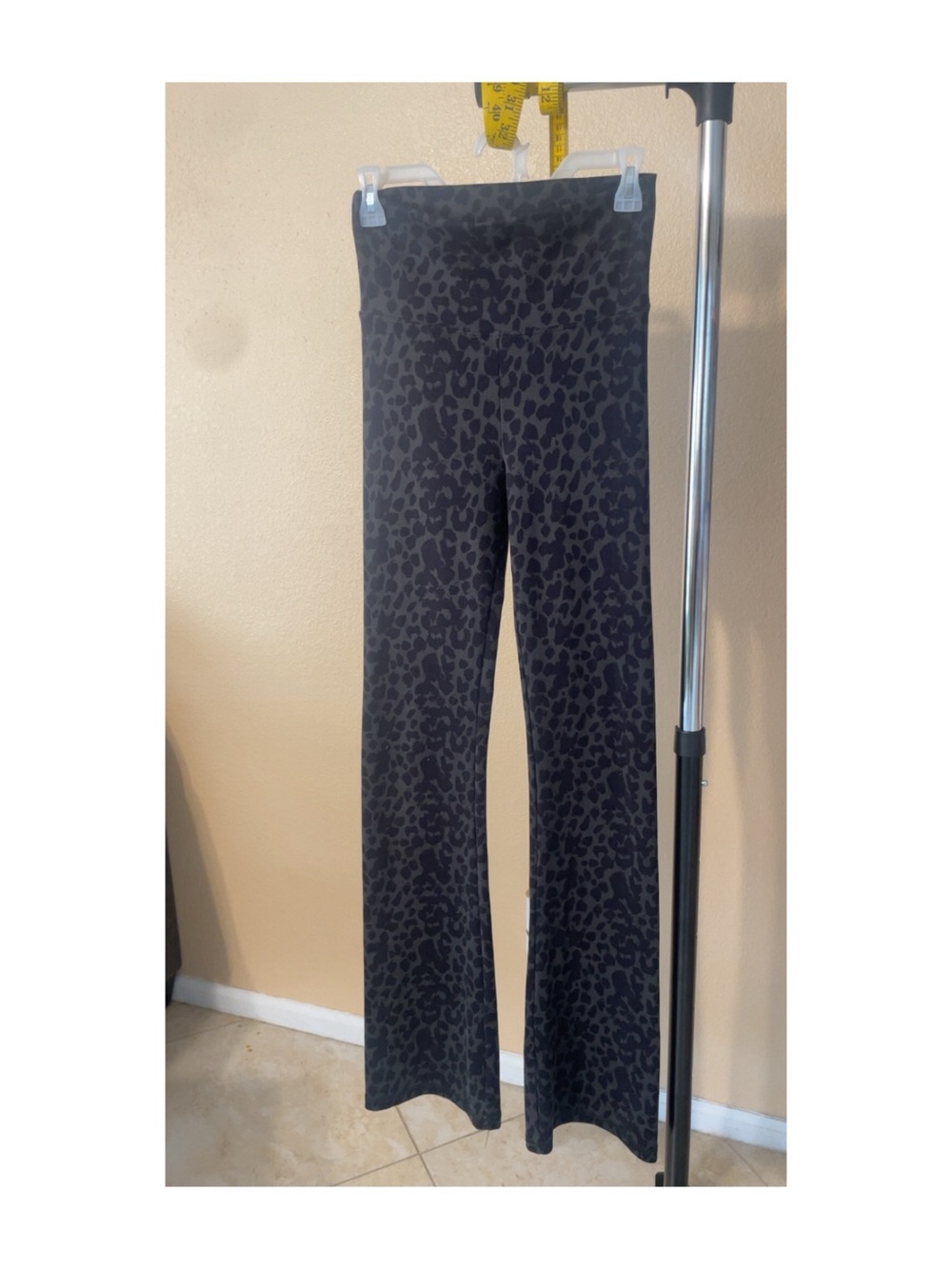Victoria's Secret Black Leopard-Print Flare Pants